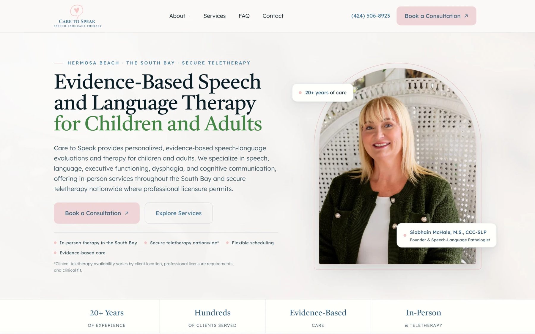 Care to Speak speech-language therapy website by TMN Creative