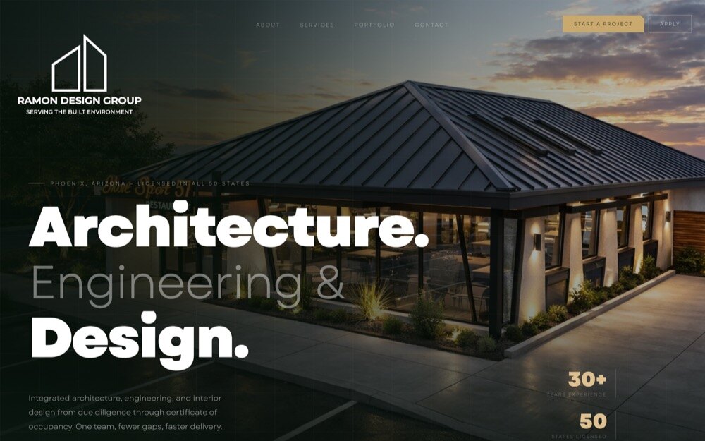 Ramon Design Group architecture firm website by TMN Creative