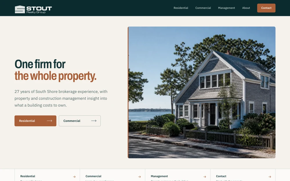Stout Realty Group Massachusetts brokerage website by TMN Creative