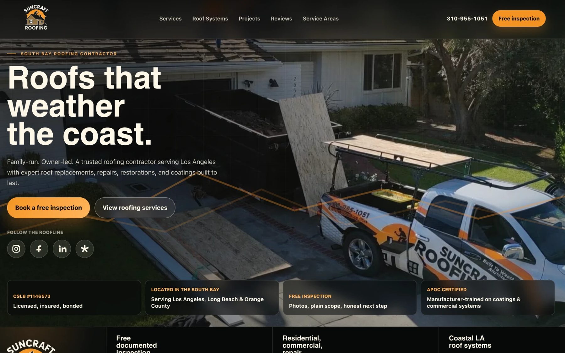SunCraft Roofing website designed and built by TMN Creative