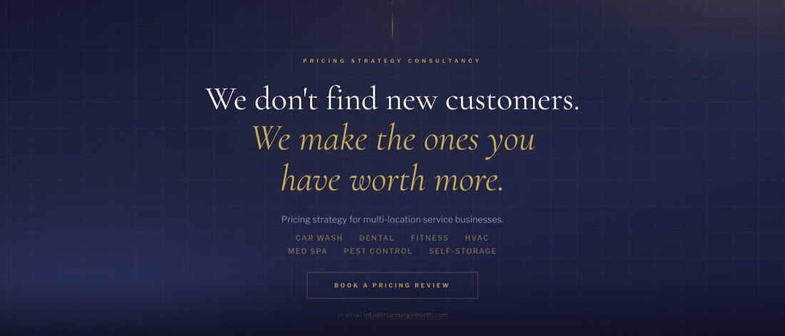 True Margin North pricing consultancy website by TMN Creative