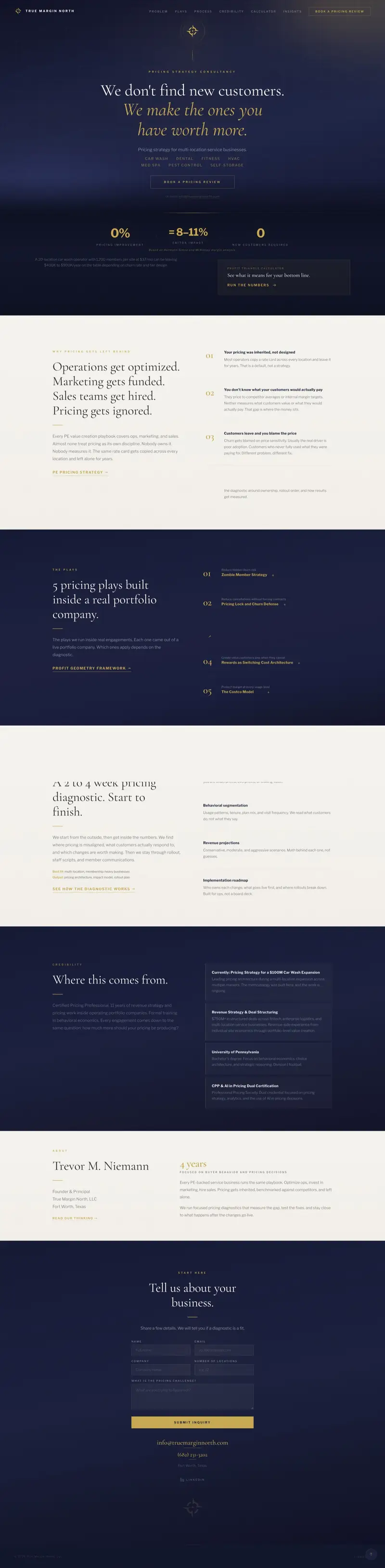 True Margin North website homepage